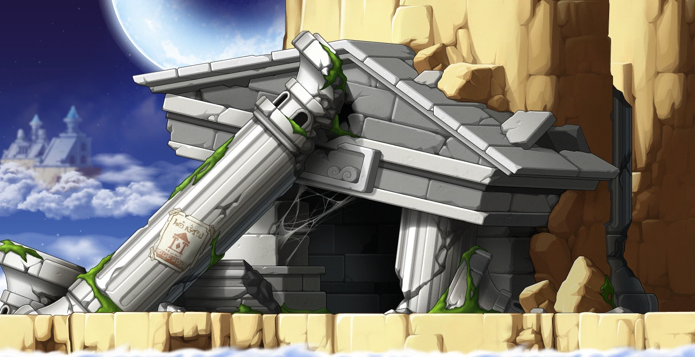 Ancient ruins on the floating island of Chryse